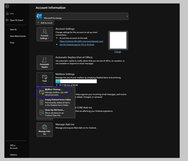 Clean Up Outlook Mail
