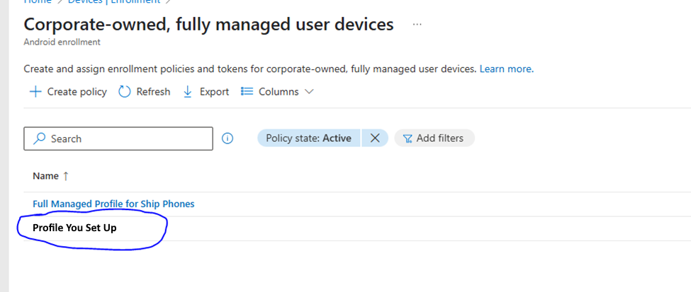 Enrolling an Android Phone