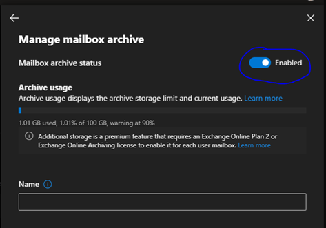 Archive Users Mail