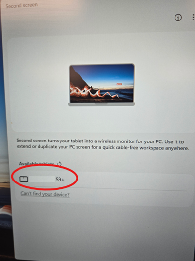 Galaxy Tablet as a Second Screen