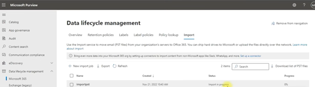 Importing a PST to another Users In-Place Archive