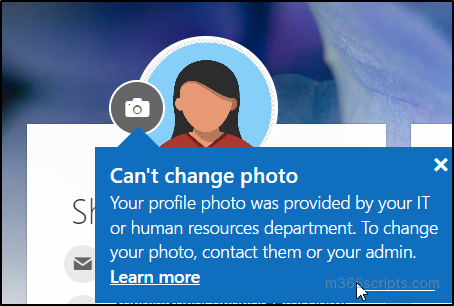 changing photos in Microsoft 365